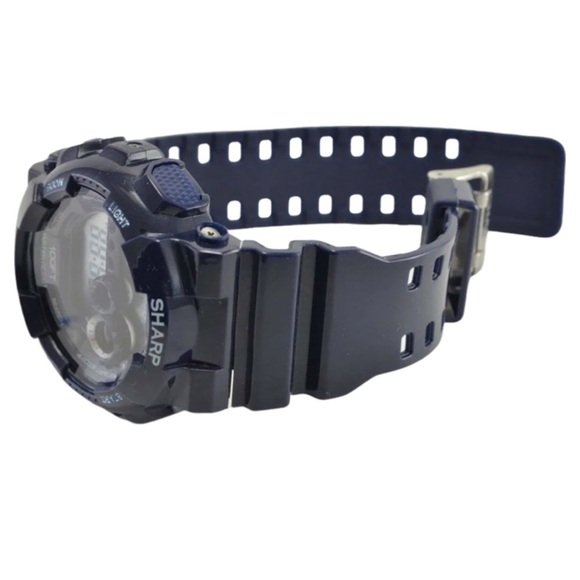 SHARP • Digital Sport Watch Backlight Navy Black New Battery Ready To Wear - Picture 4 of 5